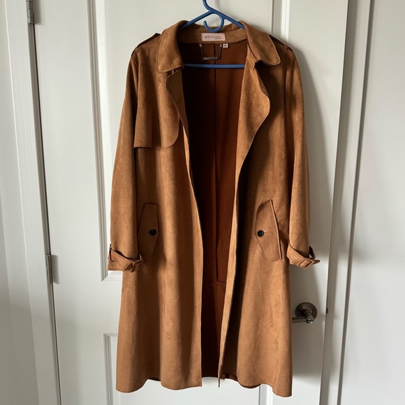 Philosophy lightweight suede trench coat - Picture 1 of 4